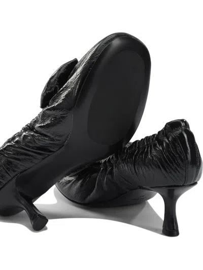 Acne Studios 60 Bow Embellished Leather Pumps In Black