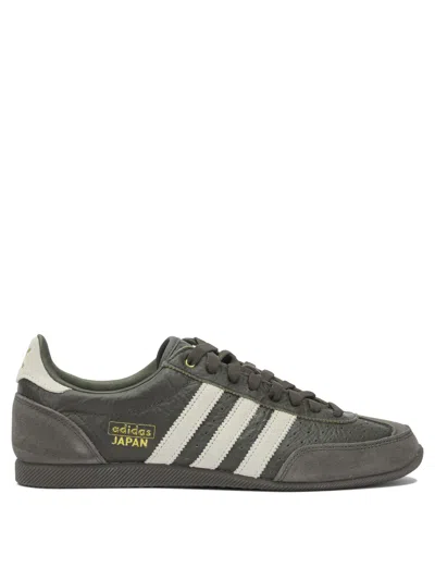 Adidas Originals Brown Leather Fabric Sneakers In Gray