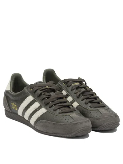 Adidas Originals Brown Leather Fabric Sneakers In Gray