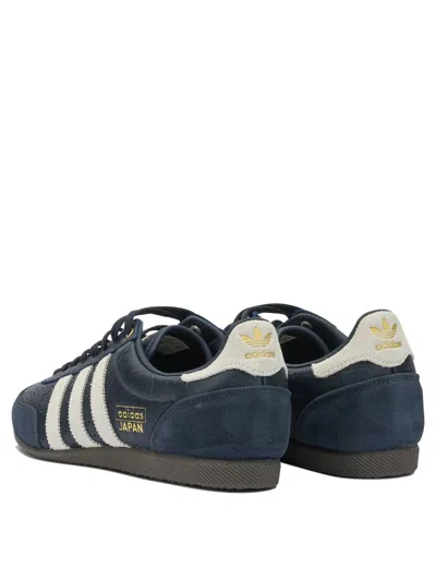 Adidas Originals Blue Leather Sneakers In Blue