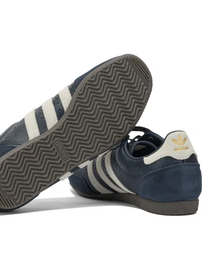 Adidas Originals Blue Leather Sneakers In Blue