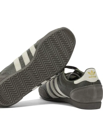 Adidas Originals Brown Leather Fabric Sneakers In Gray