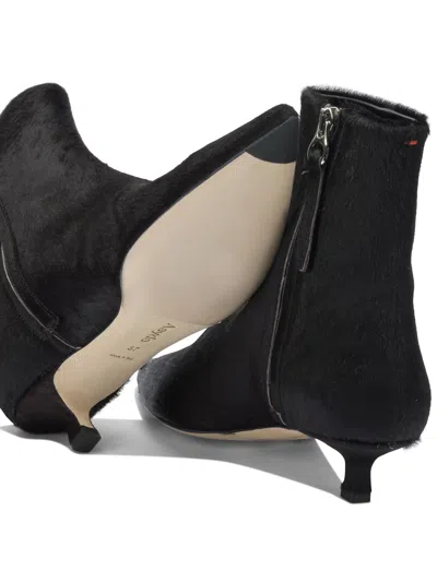 Aeyde Brown Ponyhair Ankle Boots In Animal Print