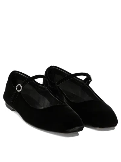 Aeyde "uma" Velvet Ballet Flats In Black