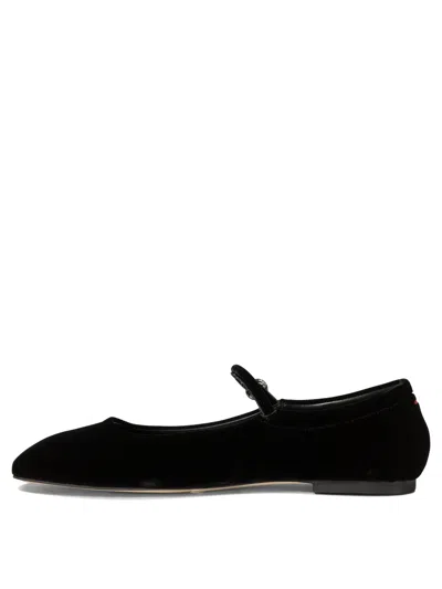 Aeyde "uma" Velvet Ballet Flats In Black