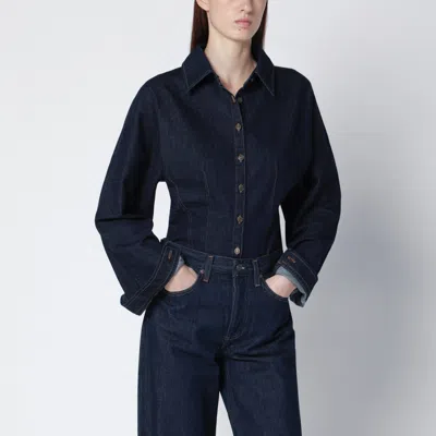 Agolde Devon Denim Button-up Shirt In Blue