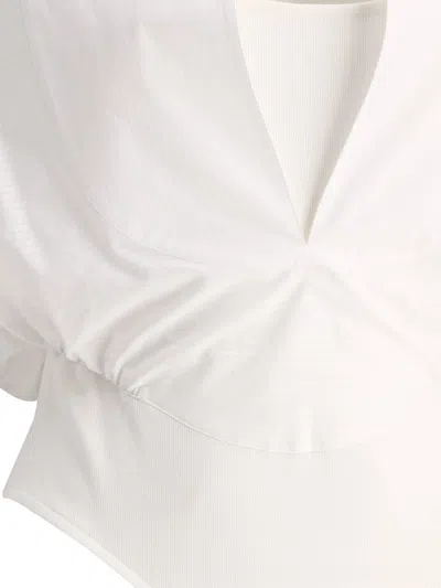 Alaïa V-neck Sleeveless Bodysuit In White