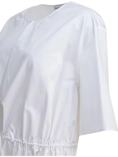 Alaïa Cotton Poplin Dress In White