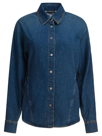 Alaïa Denim Shirt In Blue