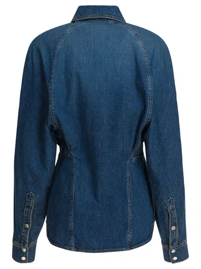 Alaïa Denim Shirt In Blue