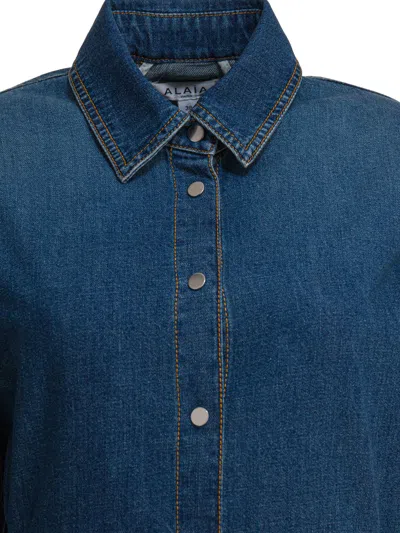 Alaïa Denim Shirt In Blue