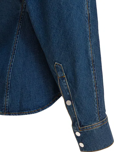 Alaïa Denim Shirt In Blue