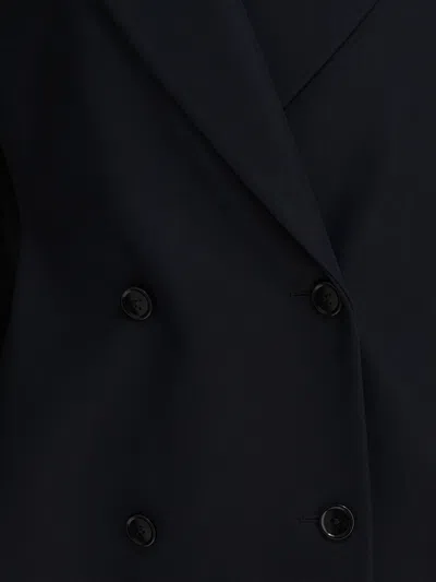 Alaïa Double Breasted Rounded Coat In Blue