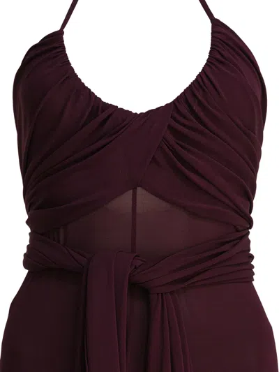 Alaïa Jersey Crossover Dress In Red