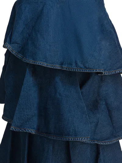 Alaïa Spiral Skirt In Blue