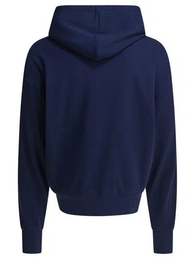 Alexander Mcqueen Full-zip Hooded Sweatshirt With Embroidered Detailing In Blue