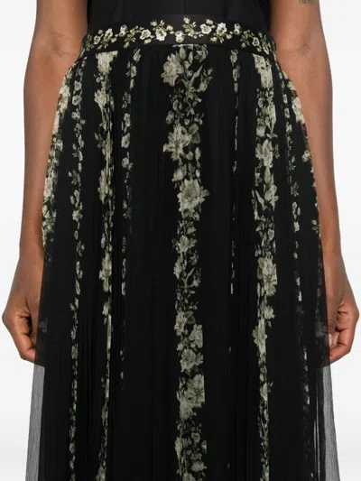 Alice And Olivia Long Skirt In Black