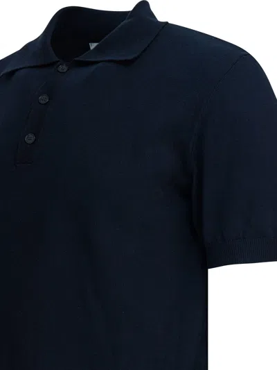Altum Cotton Polo Shirt In Short Sleeves In Blue