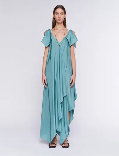 Joseph Plumet Habotai Silk Dress In Blue