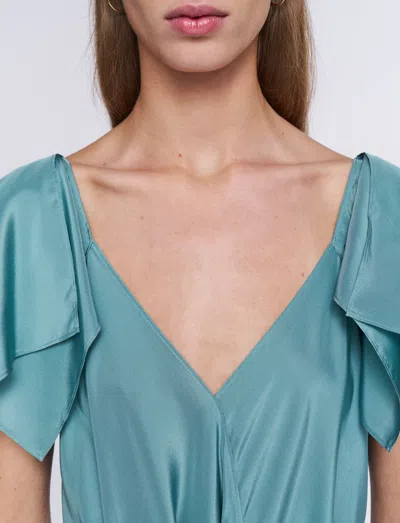 Joseph Plumet Habotai Silk Dress In Blue