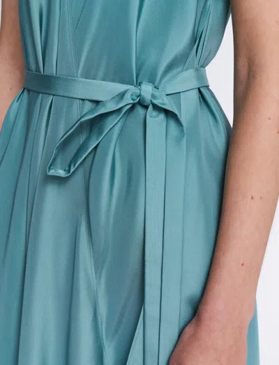 Joseph Plumet Habotai Silk Dress In Blue