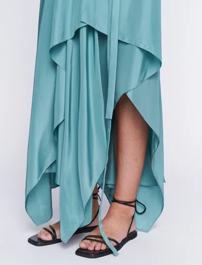 Joseph Plumet Habotai Silk Dress In Blue