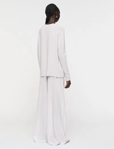 Joseph Open Cashmere Round Neck Jumper In Pink