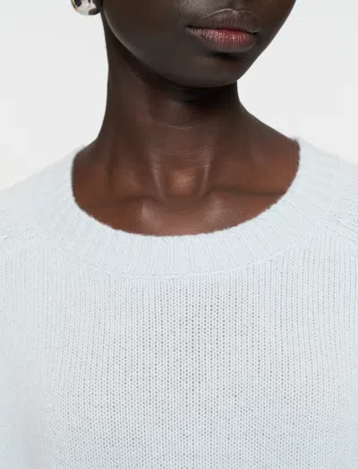 Joseph Open Cashmere Round Neck Jumper In Blue