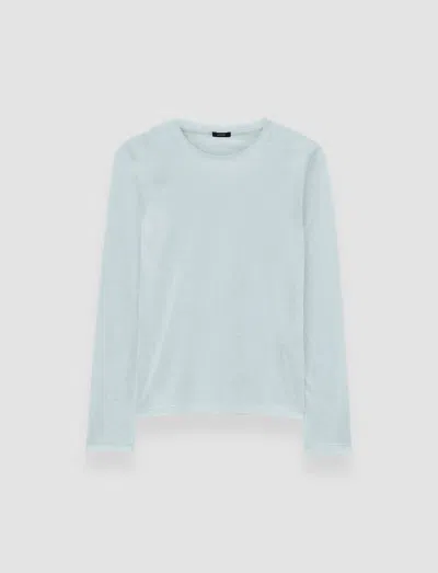 Joseph Cotton Silk Jersey Long Sleeve T-shirt In Blue