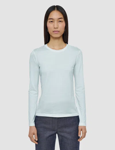 Joseph Cotton Silk Jersey Long Sleeve T-shirt In Blue