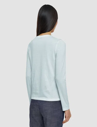 Joseph Cotton Silk Jersey Long Sleeve T-shirt In Blue
