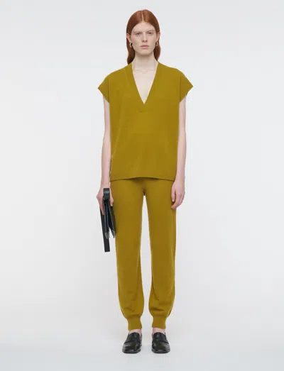 Joseph Light Pure Cashmere Vest In Green