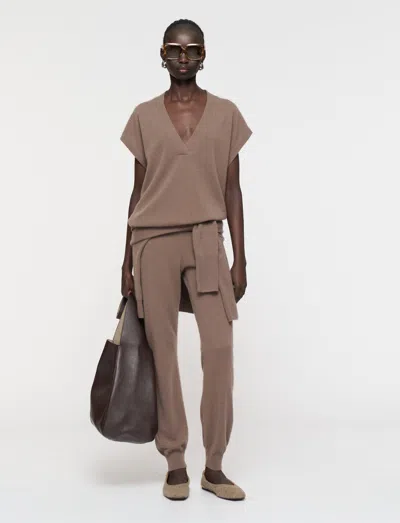 Joseph Light Pure Cashmere Vest In Brown