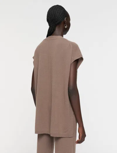 Joseph Light Pure Cashmere Vest In Brown