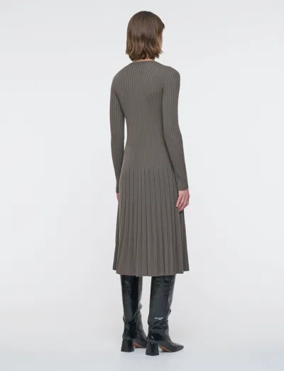 Joseph Merino Rib Knit Dress In Brown
