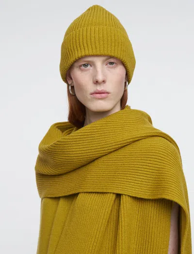 Joseph Light Cardigan Stitch Hat In Green