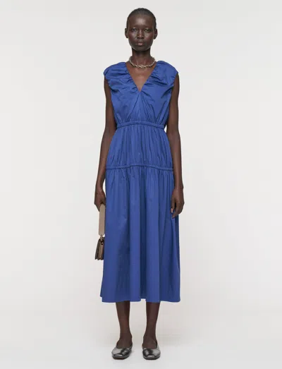 Joseph Sembat Cotton Sateen Dress In Blue