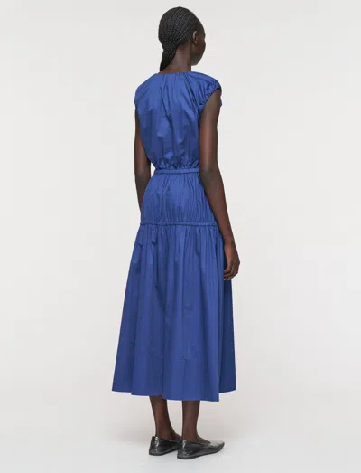 Joseph Sembat Cotton Sateen Dress In Blue