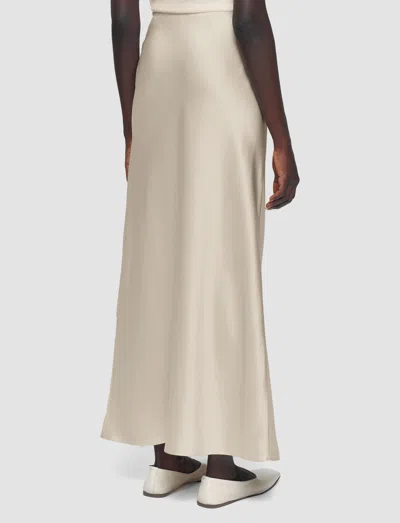 Joseph Isaak Long Silk Satin Skirt In Neutral