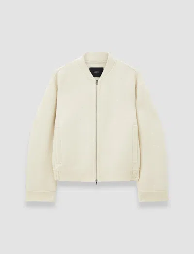 Joseph Gustave Linear Double Face Wool Jacket In White