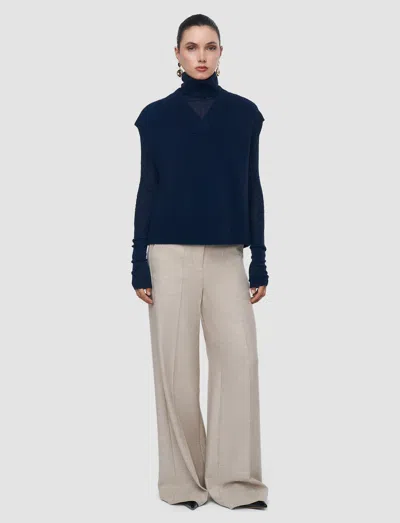 Joseph Mena Pure Cashmere Vest In Blue