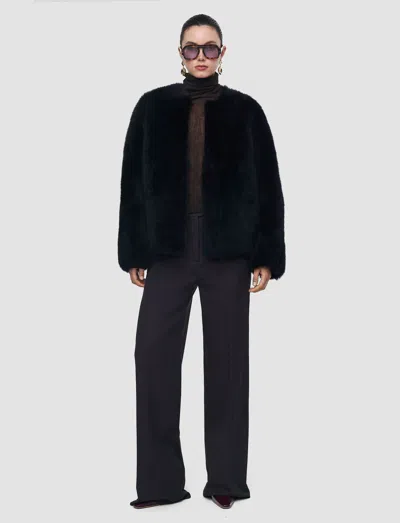 Joseph Gomez Long Haired Shearling Jacket In Black