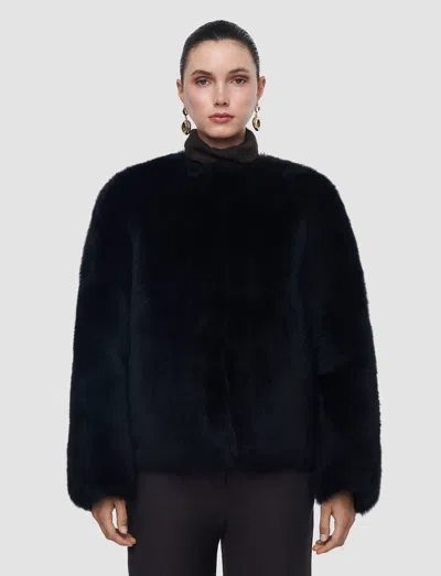 Joseph Gomez Long Haired Shearling Jacket In Black