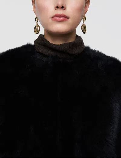 Joseph Gomez Long Haired Shearling Jacket In Black