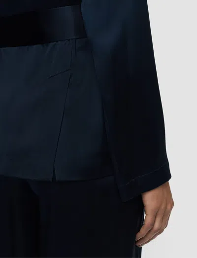 Joseph Archer Silk Satin Jacket In Blue