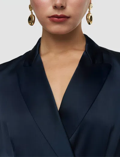 Joseph Archer Silk Satin Jacket In Blue