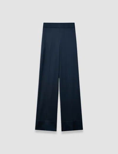 Joseph Dijon Silk Satin Trousers In Blue