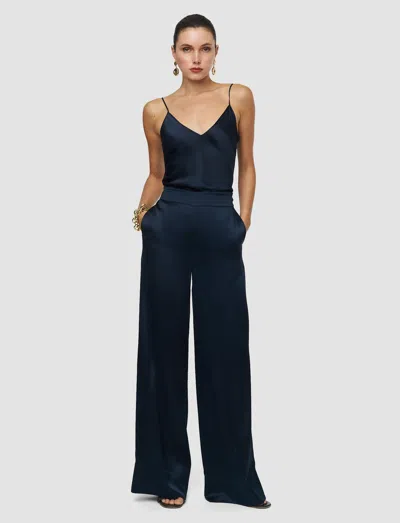 Joseph Dijon Silk Satin Trousers In Blue