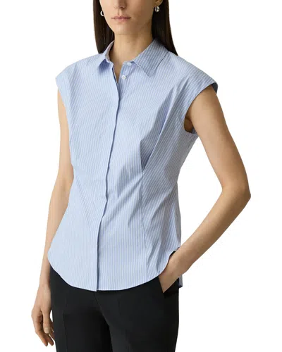 Theory Cap Sleeve Cinch Shirt In Animal Print