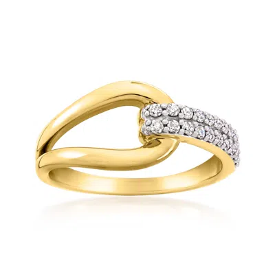 Ross-simons Diamond Interlocking Loop Ring In 18kt Gold Over Sterling In Gold